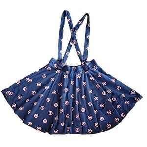 XL Skirt Marvel Captain America Suspender Knit Stars Patriotic Adjust Suspenders